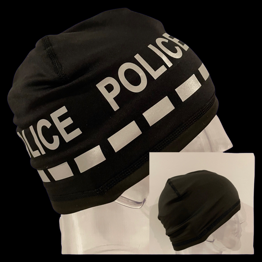 The Police Beanie- Reversible Black “POLICE”
