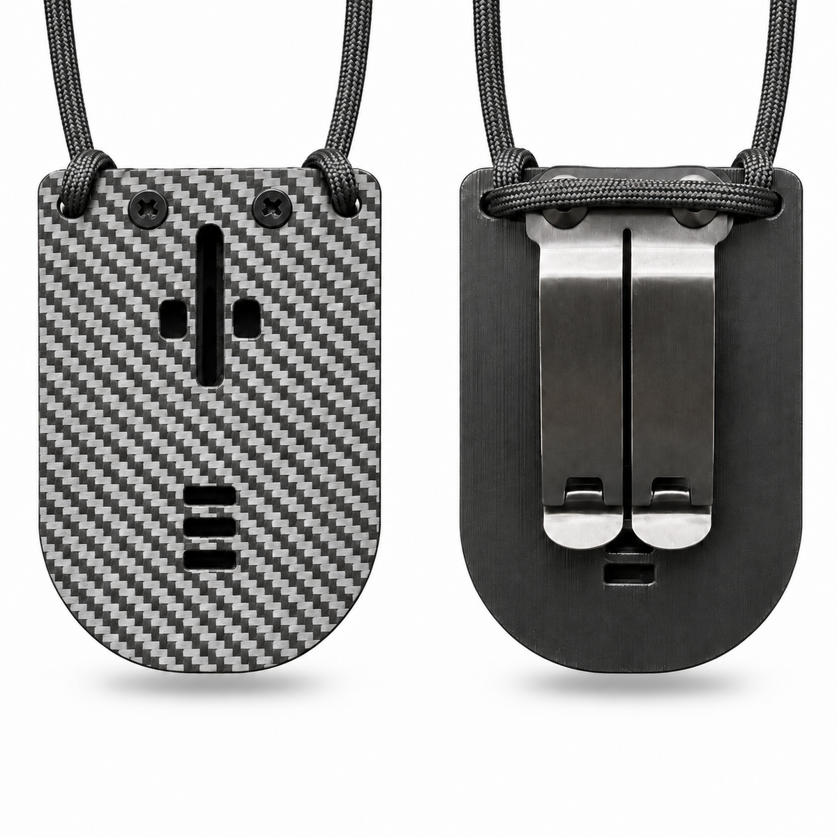 VisiBlue black badge holder front and back