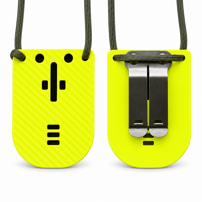VisiBlue neon yellow badge holder front and back